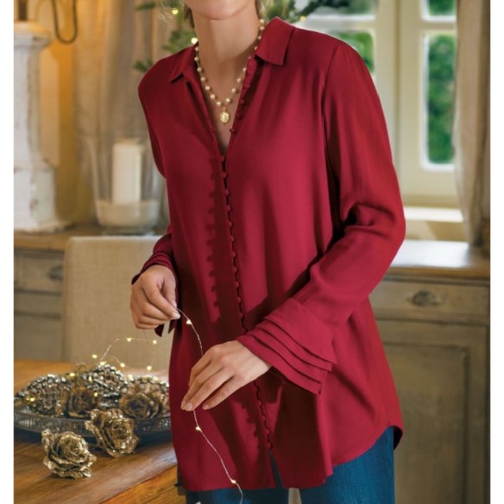 SOFT SURROUNDINGS Button Down Poet Blouse